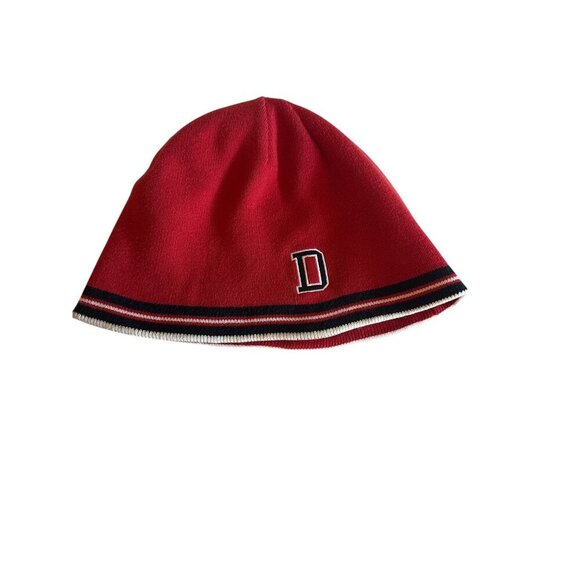 Denison Reversible Argyle Knit Beanie Red & White - Picture 6 of 6